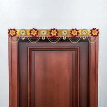 Red Golden Toran with Satin Fabric Flower