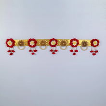 Marun Plastic Cutout Toran with Red Artificial Flowers