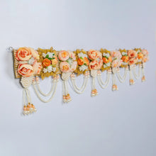 Floral Peach elegance toran with handwork